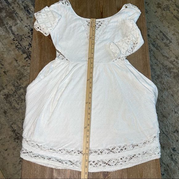 Free People 'To the Point' Lace Inset Crinkled Fit Flare Dress Size Small - Picture 13 of 15